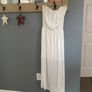 White halter top dress. Worn once to bridal shower
